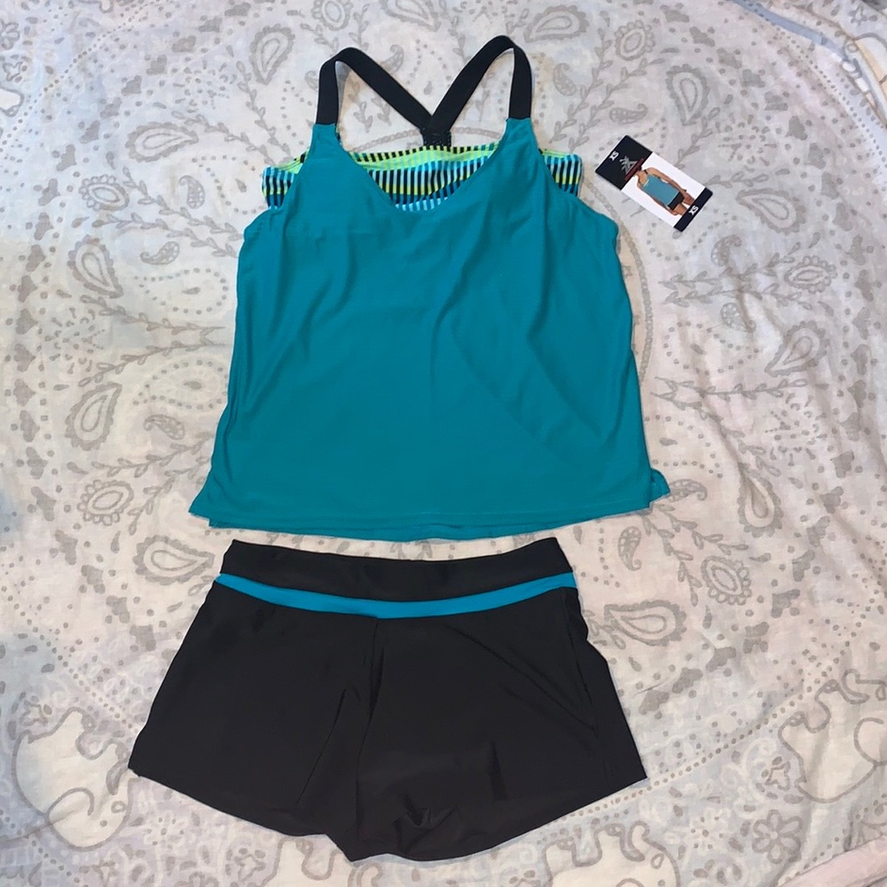NWT ZeroXposur Riviera Tankini & Shorts Swimsuit Sz XS